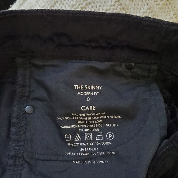 ANN TAYLOR | 'The Skinny' Modern Fit Velvet Pants - size 0 in Black - Picture 11 of 11